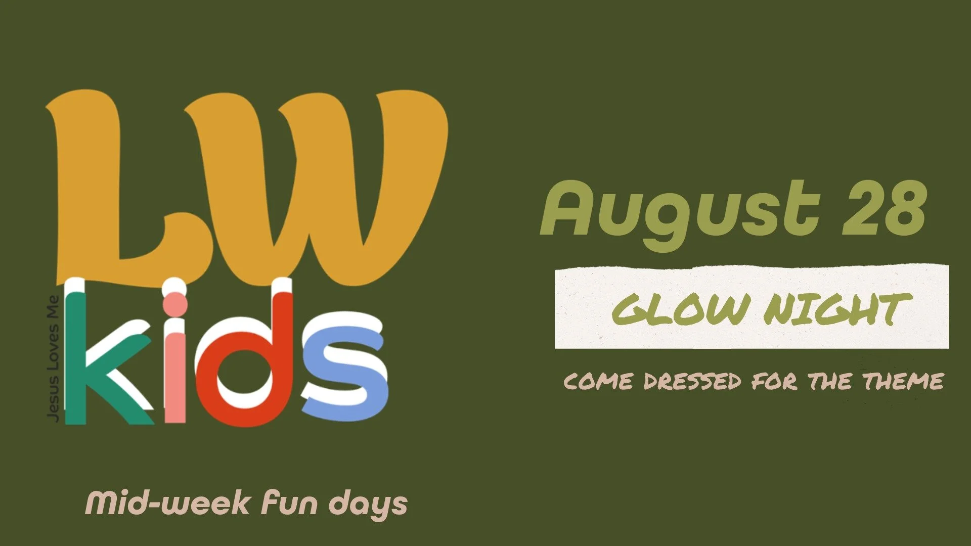 LWKIDS Mid week fun day (PRE-K-5TH GRADE)