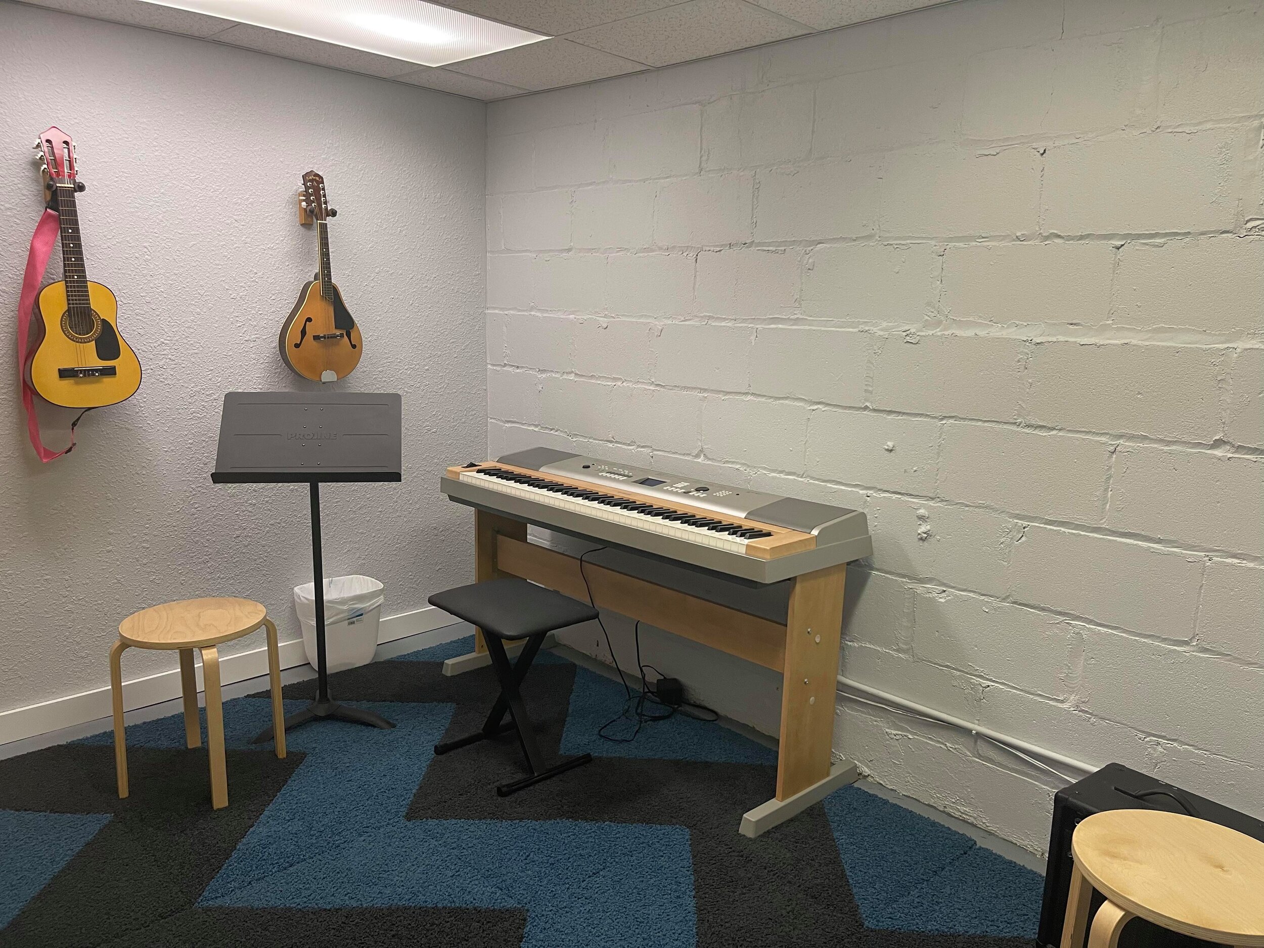 Basement guitar studio 