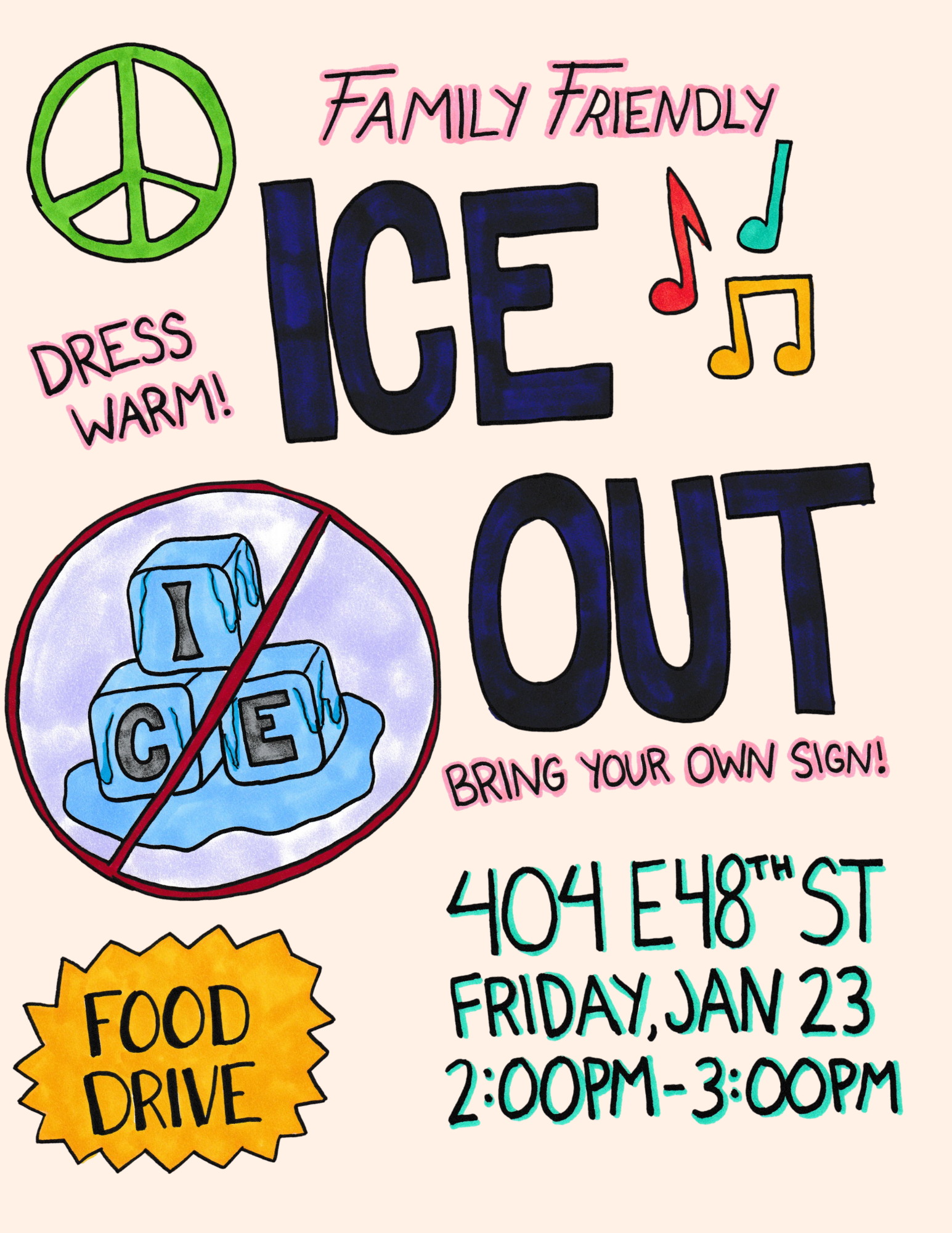 Family Friendly Protest and Food Drive