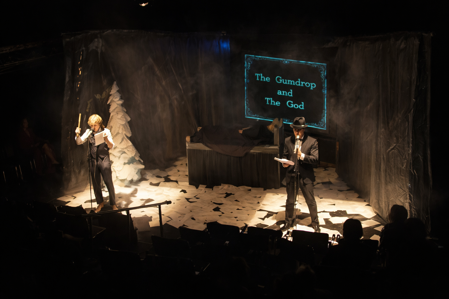 Scene from Voolf, devised and directed by Chris Garcia Peak with Cock and Bull Arts, produced at the Chicago Cultural Center.