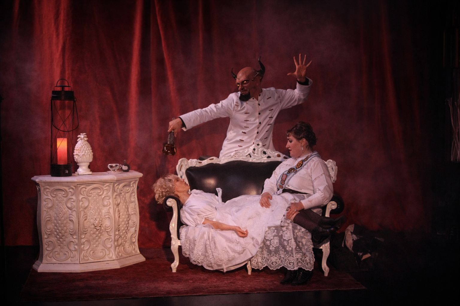 Carlos Diaz and Tuckie White with Katie Strosahl Johnson Axe Lizzie, directed by Chris Garcia Peak, Prop Theatre