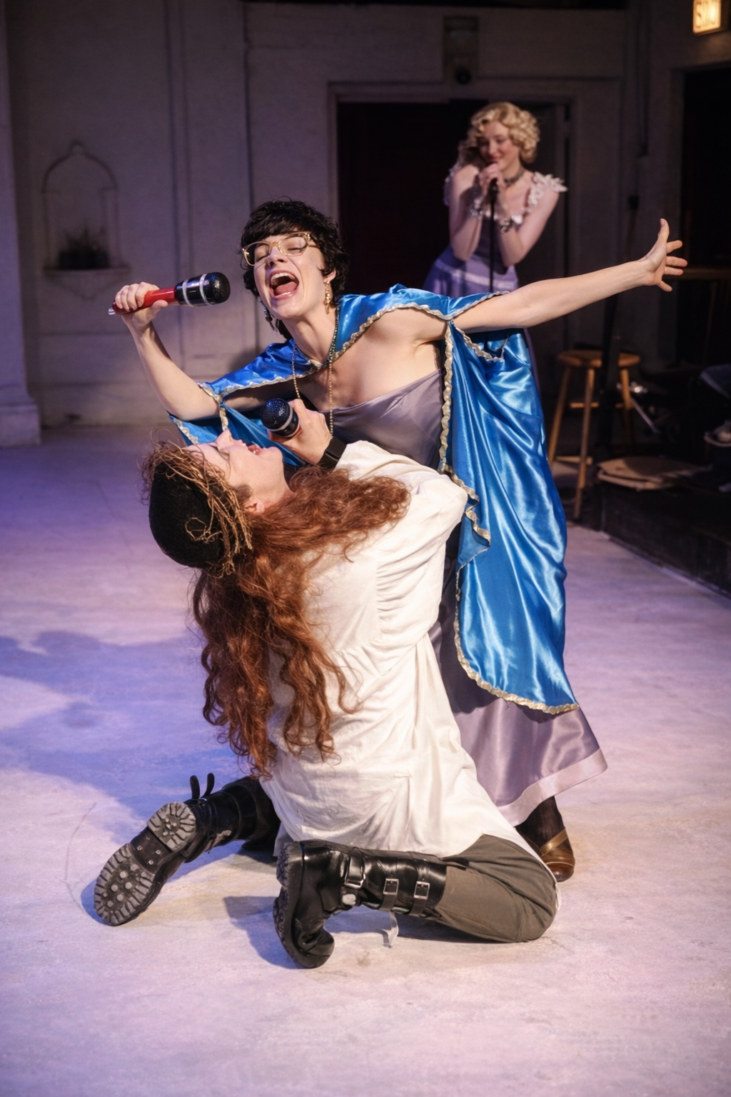 Scene from Shotgun Wedding, directed by Chris Garcia Peak, devised by Collision Theatre and Chris Garcia Peak, produced at National Pastime Theatre in Chicago.