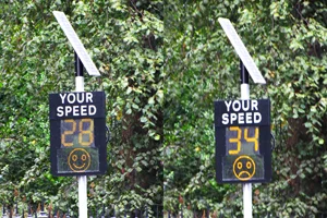 Speeding nudge: the emoji on these signs work on our desire for social approval.