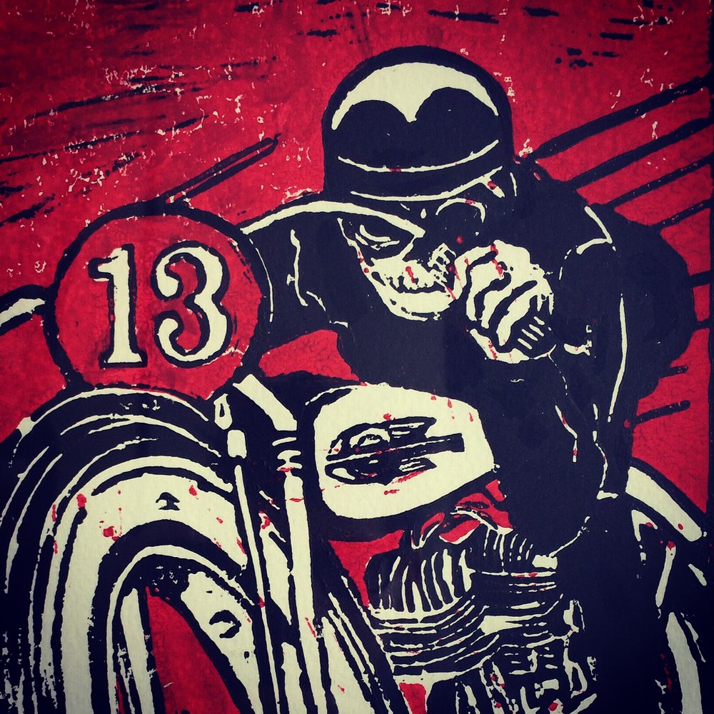 Lucky 13 Lino Cut 2014