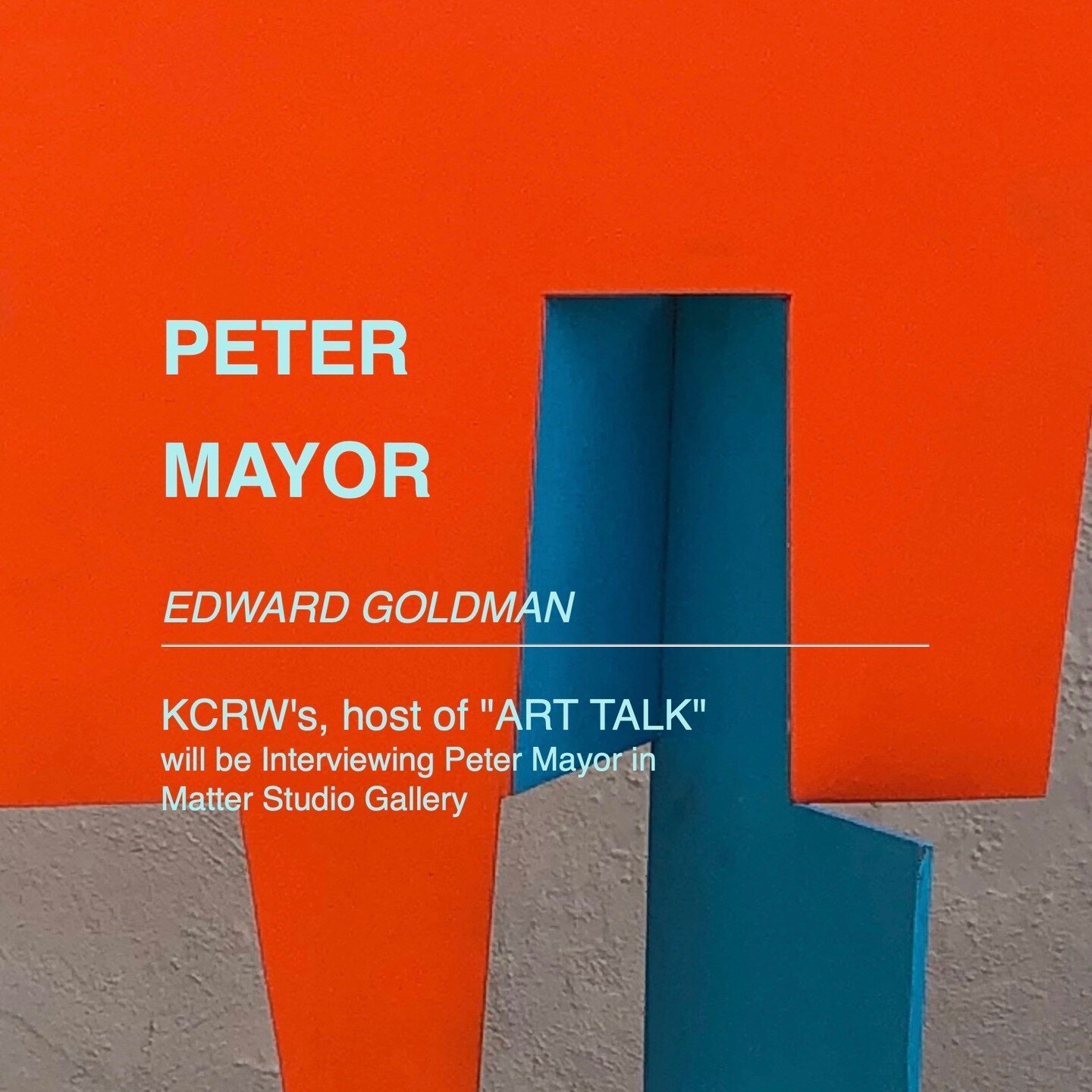 Hello my Smart Art Friends! Happy Wednesday!

On this Saturday, April 7th, Matter Studio Gallery will host an artist talk with yours truly and Peter Mayor, to discuss Peter&rsquo;s creative process and his exhibition &ldquo;A Matter Of Form&rdquo;, c