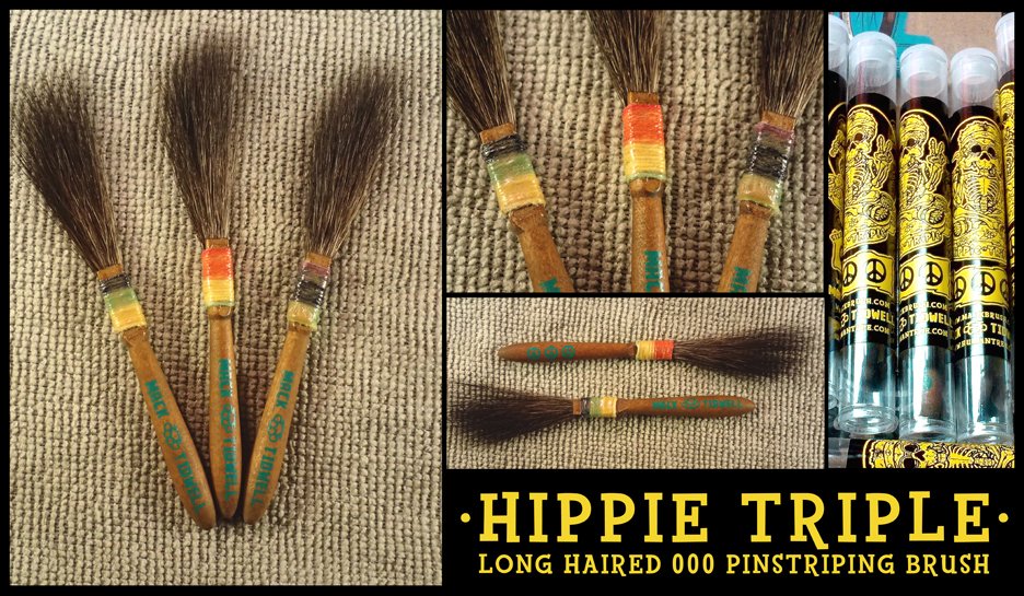TIDWELL HIPPIE TRIPLE PINSTRIPING BRUSH —  – The art of Jeral  Tidwell