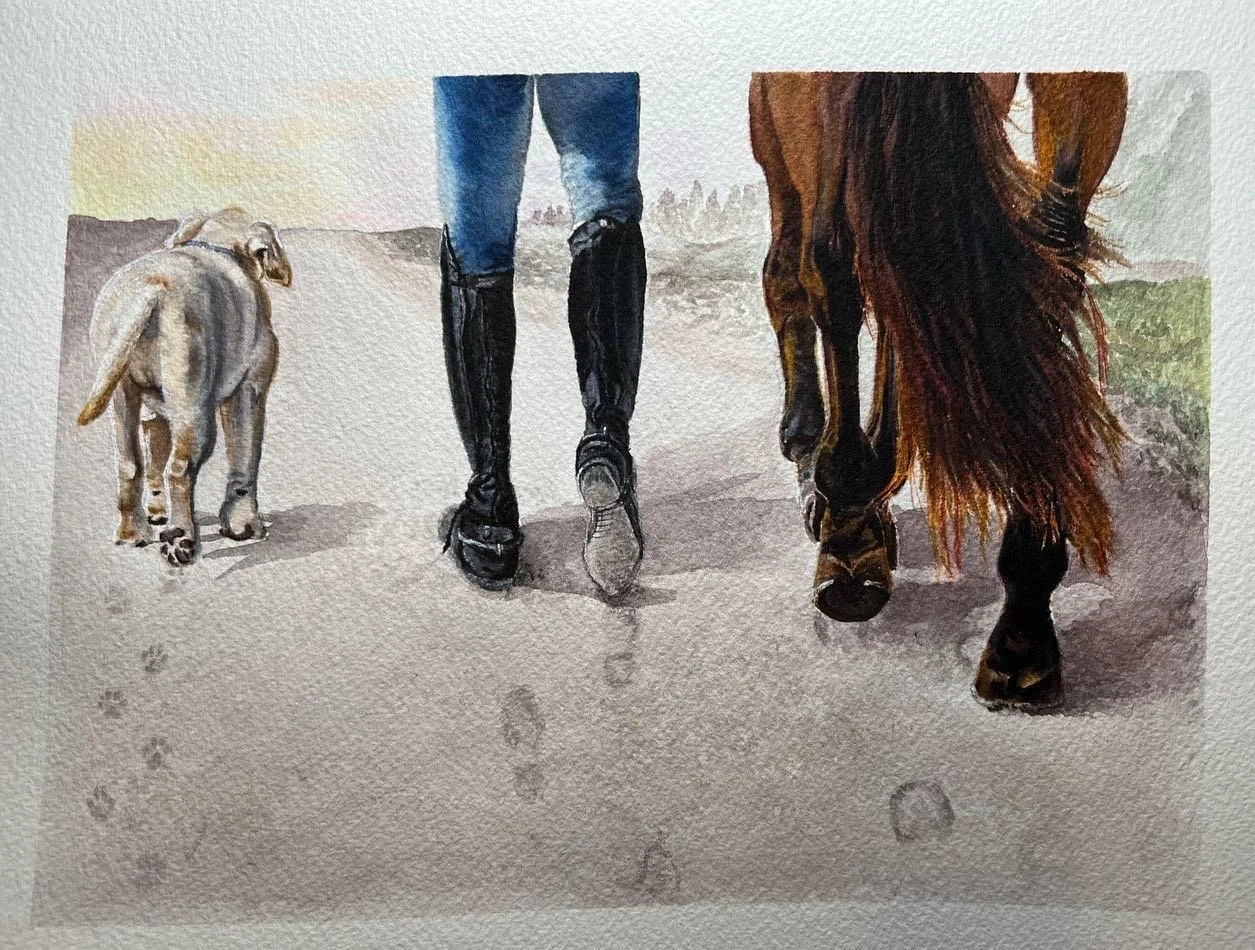 "Evening Stroll"  8" x 10" Original Watercolor