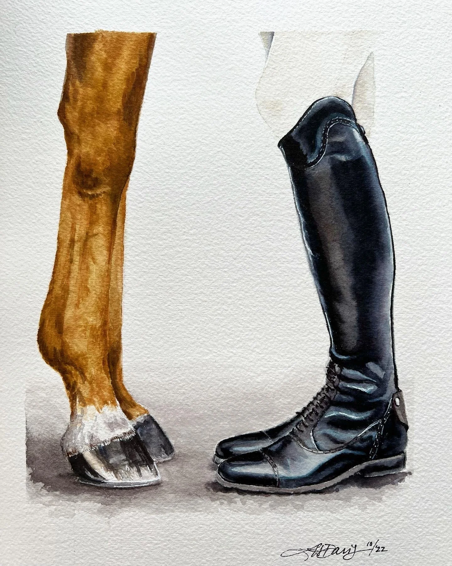 ORDER PRINTS  " Toe to Toe"  8" x 10" Watercolor