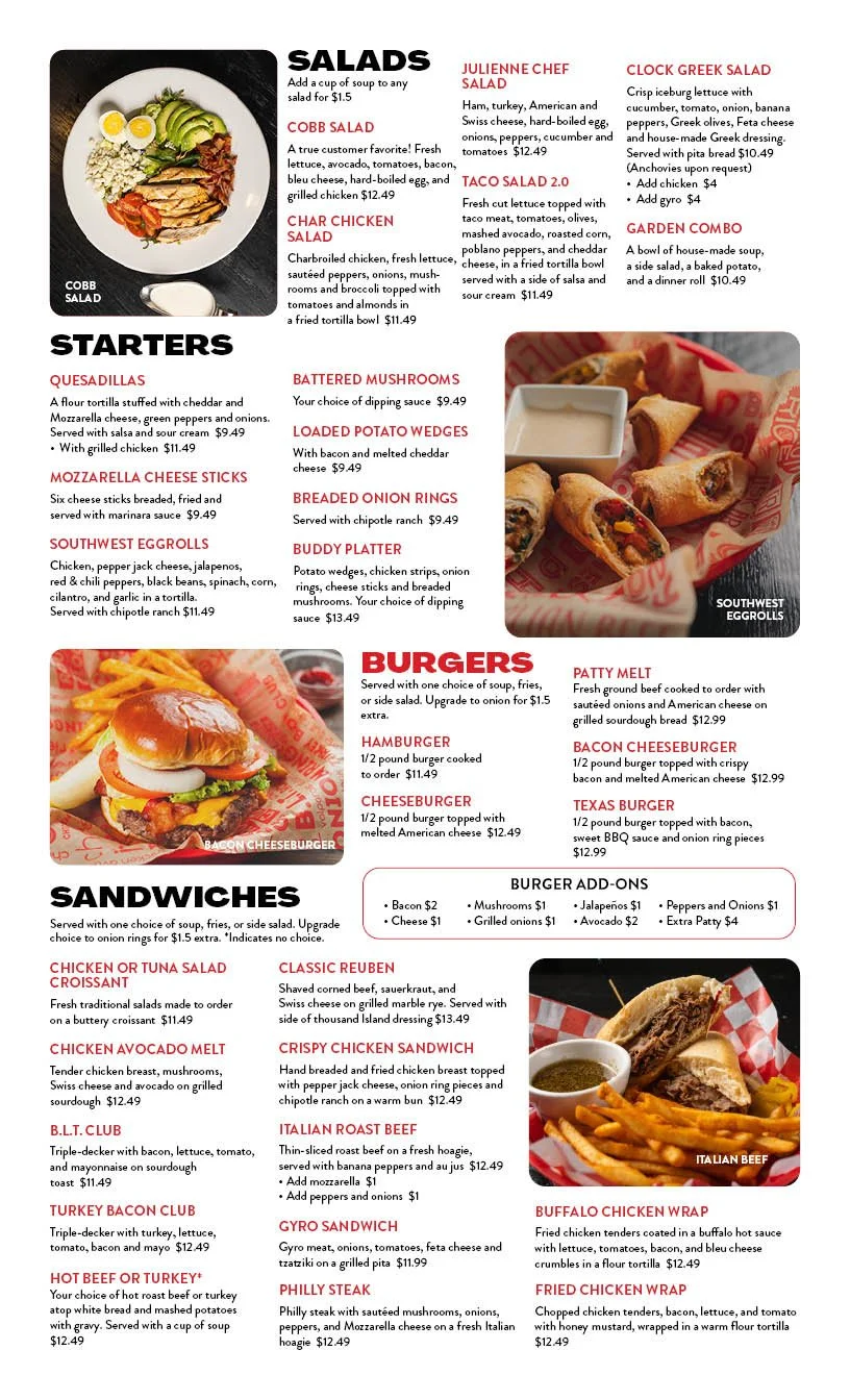 Lunch & Dinner Menu — Round the Clock Restaurant