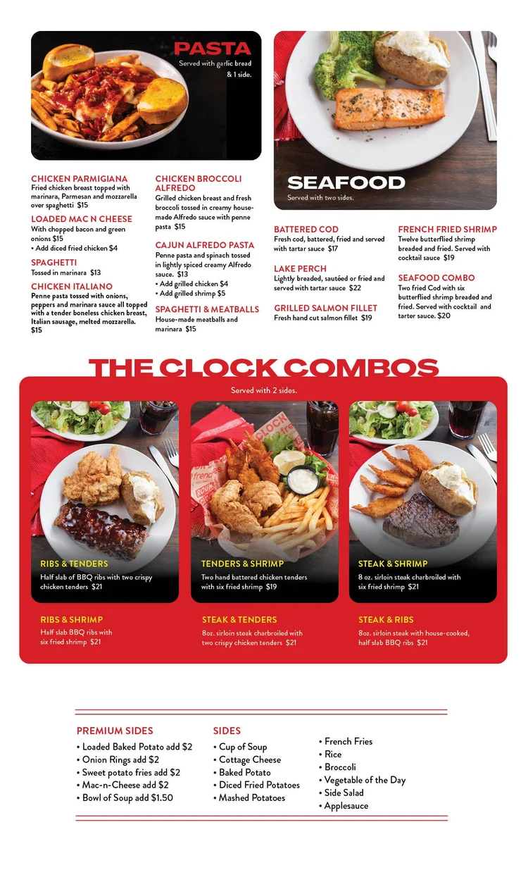 Breakfast, Lunch & Dinner Menu — Round the Clock Restaurant