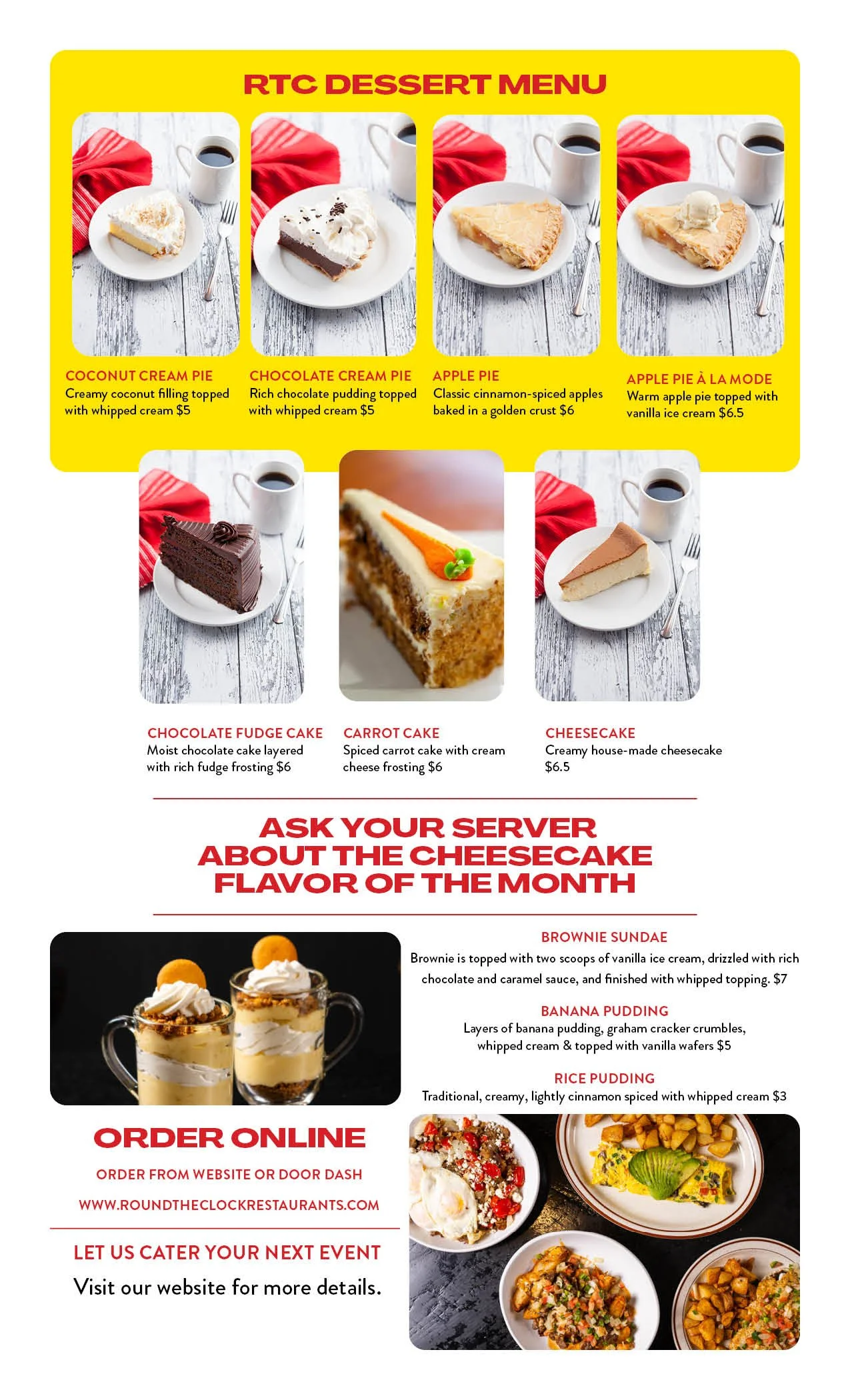 Breakfast, Lunch & Dinner Menu — Round the Clock Restaurant