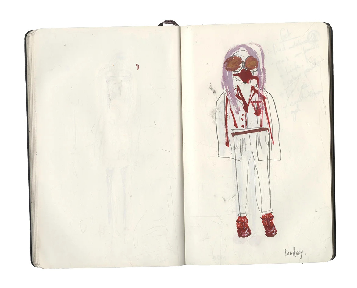 pencil and acrylic on paper