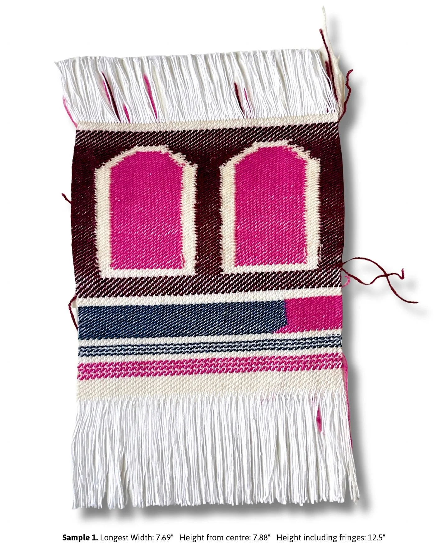 Weaving Sample 1.
I started off with the most challenging and time-consuming technique: #KaniWeaving, which is a tapestry-weaving technique traditionally using dozens of Kanis (bobbins) per row to create the intricate #KashmiriShawl designs. I only u