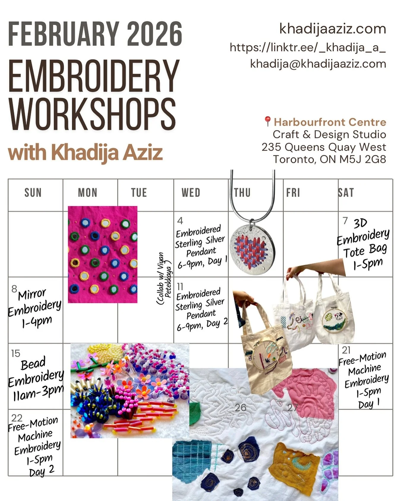 My February workshops are already starting to fill up! If you&rsquo;ve wanted to learn embroidery in a small group workshop, this is your sign ✨
🔗 Link to register in my bio or https://linktr.ee/_khadija_a_
✨
#ToDoToronto #LearnEmbroidery #Embroider