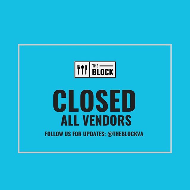 Due to the weather, we are CLOSED FOR THE NIGHT! Please stay safe and warm everyone!! #theblockva #snocreamcompany #munchicecream #balokitchen #pokeworks #thairoots