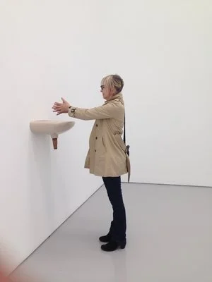 'Plug' (2018) Ceramic sink, hand-rolled cigar