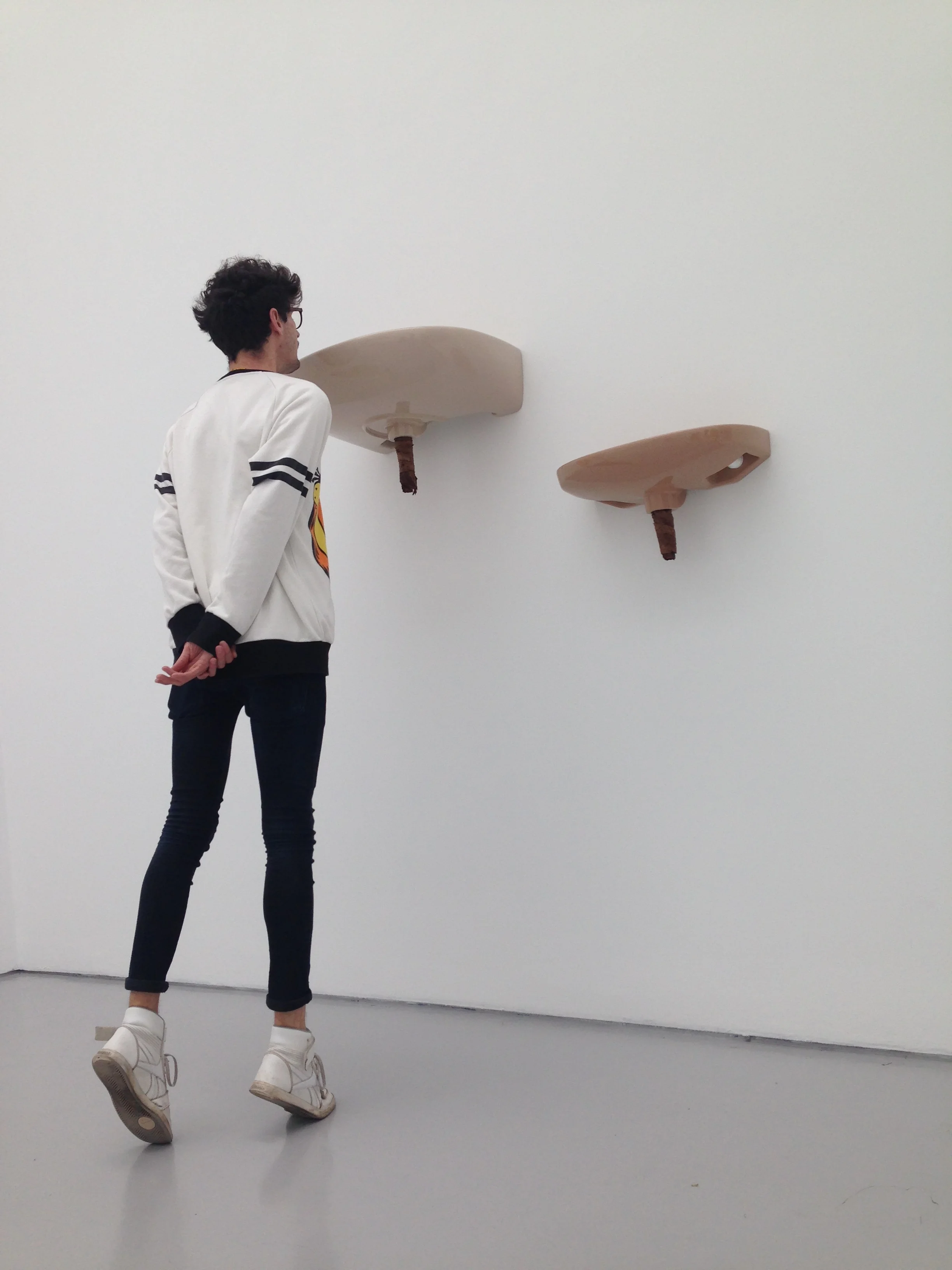 'Plug' (2018) Ceramic sink, hand-rolled cigar