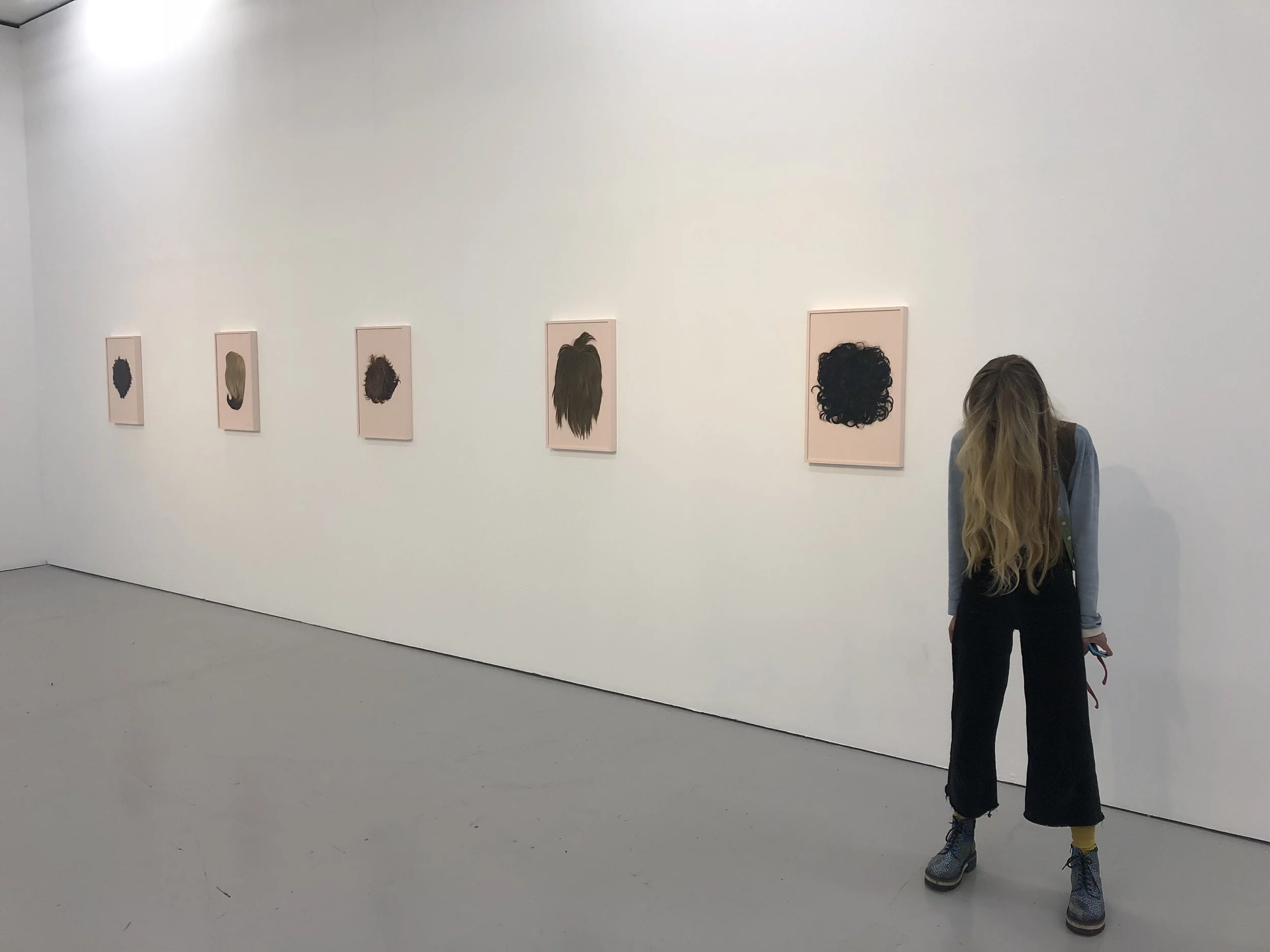 Selection of 5 framed wigs. (plus human)