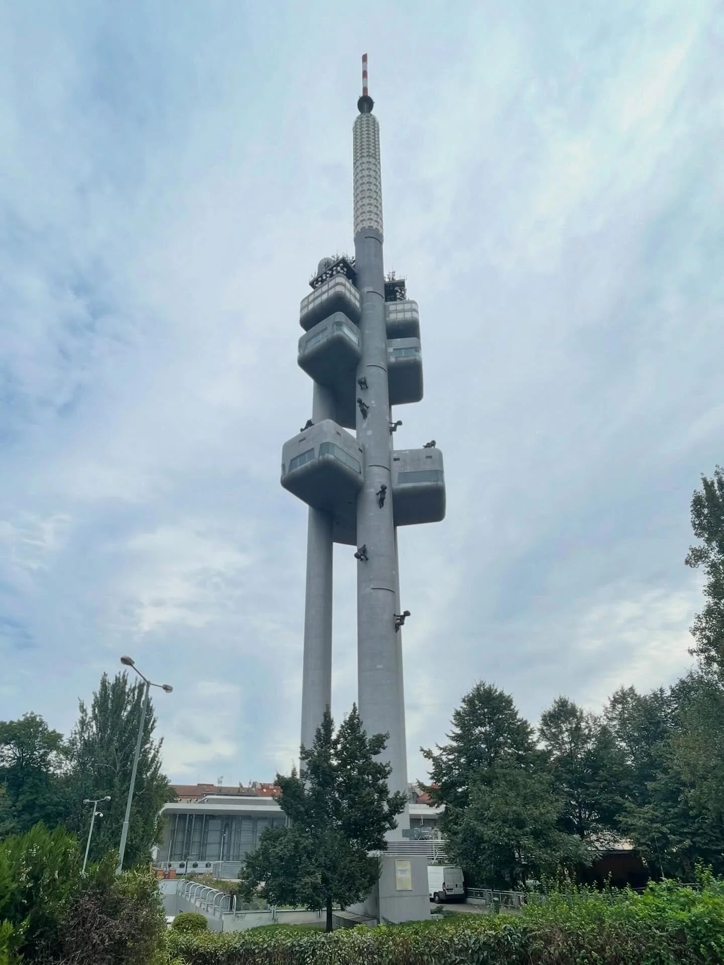 Zizkov tower doesn&rsquo;t dominate Prague&rsquo;s skyline like I thought it might. Getting up close was the best way to see its weirdness. It feels like it should be older than it is, but being built between 1985-92 it&rsquo;s a millennial like me.?