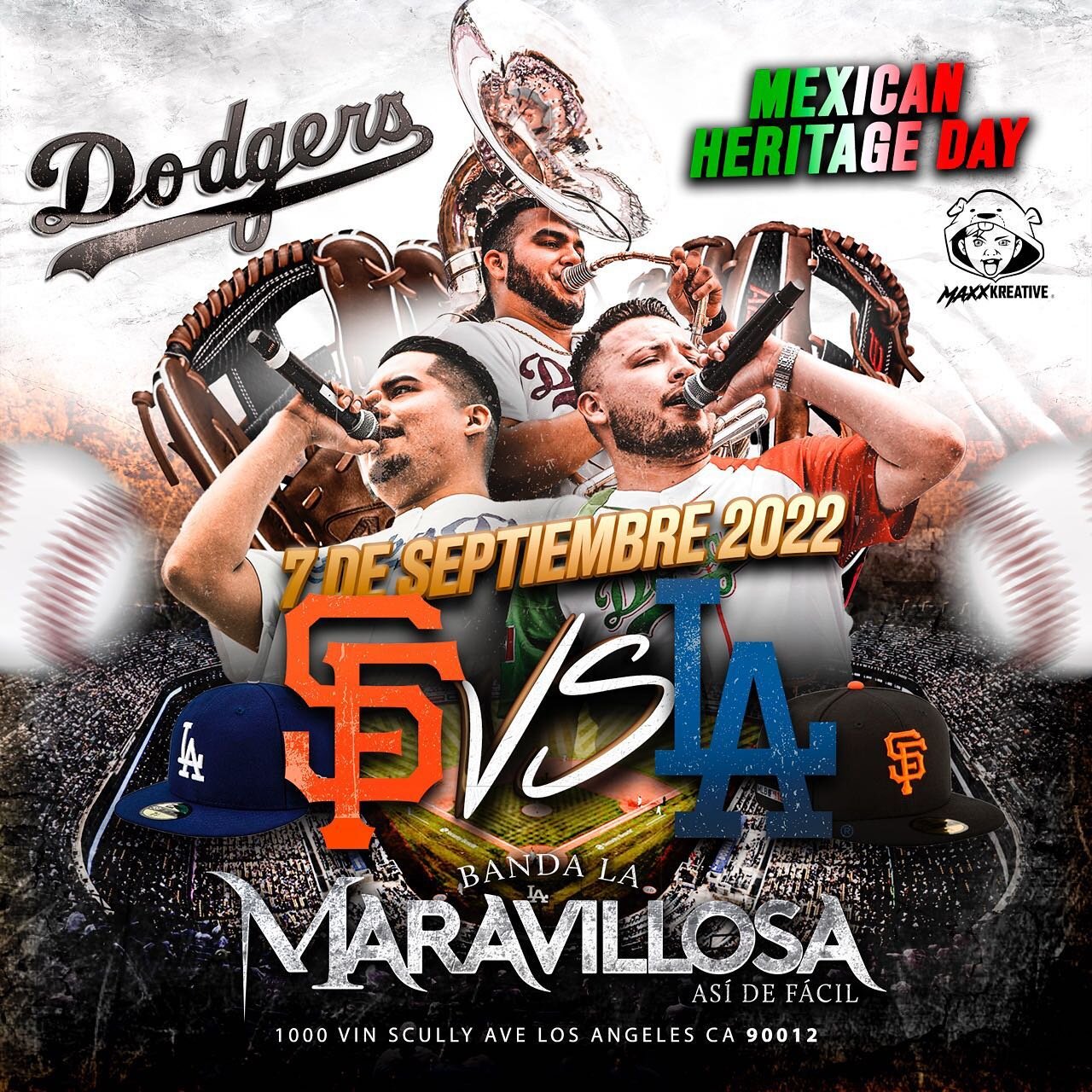 Nos vemos en Dodger Stadium este 7 de Septiembre celebrando Mexican Heritage Day!! As&iacute; De F&aacute;cil 🥵🔥!! Acomp&aacute;&ntilde;anos!! #Dodgers #DodgerStadium #AbouttoGetLit #VivaLosDodgers #WorldSeriesChamps #RegionalMexicano #BandaLaMarav