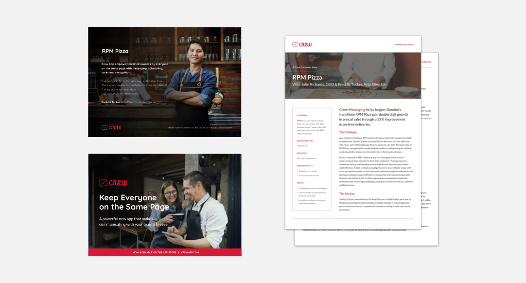Concepts for advertising and case studies; focusing on real customer stories and real customer photos. Placeholder stock used in the above.