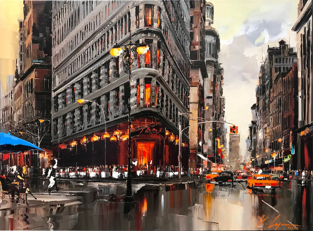 "Attention New York" Size: 30” x 40” or 36" x 48" Limited edition giclée print on canvas, hand-detailed by the artist. Series of 199.