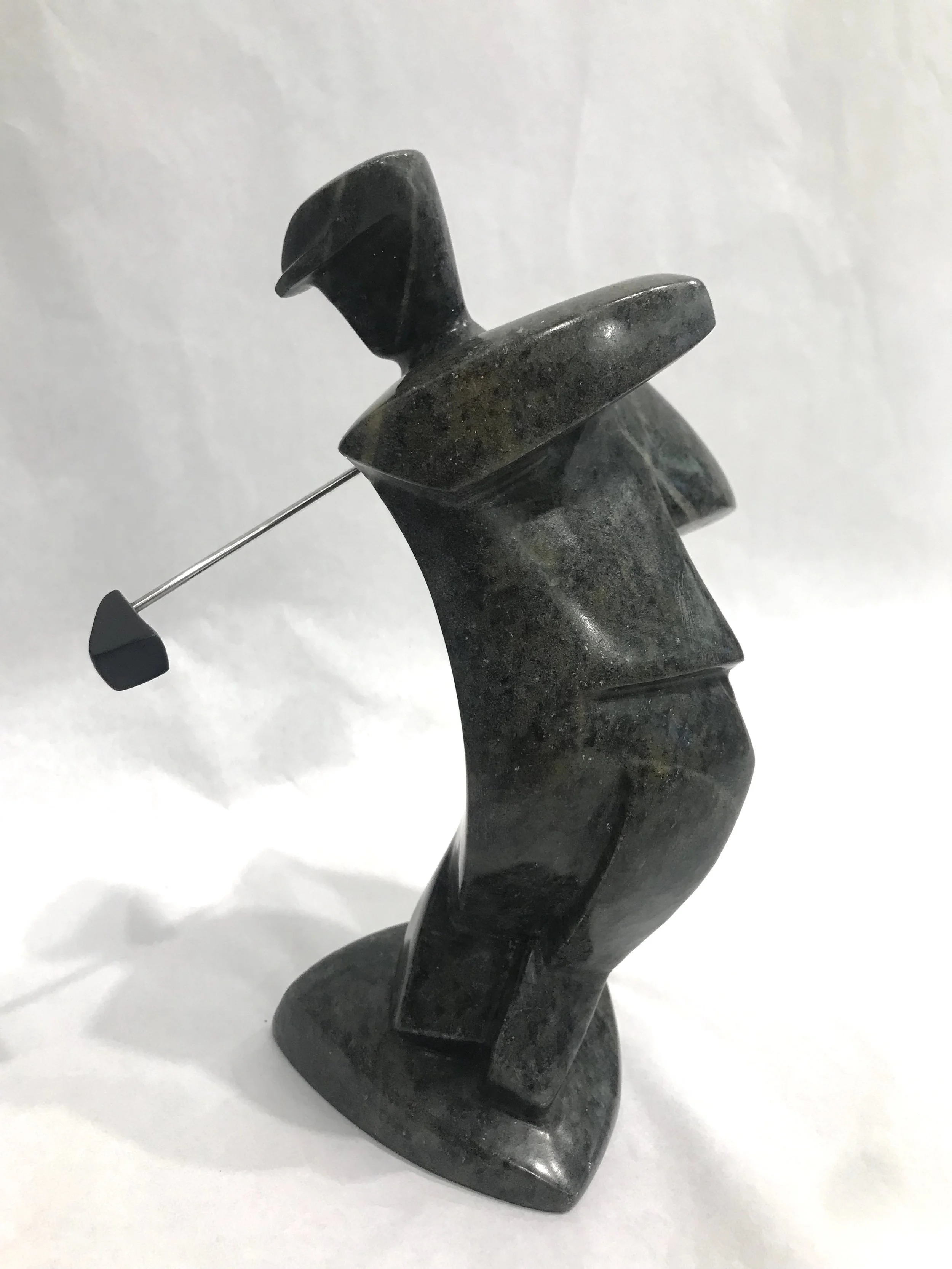 “Swing” Size: 8” x 3” x 4” Original hand carved soapstone and chlorite
