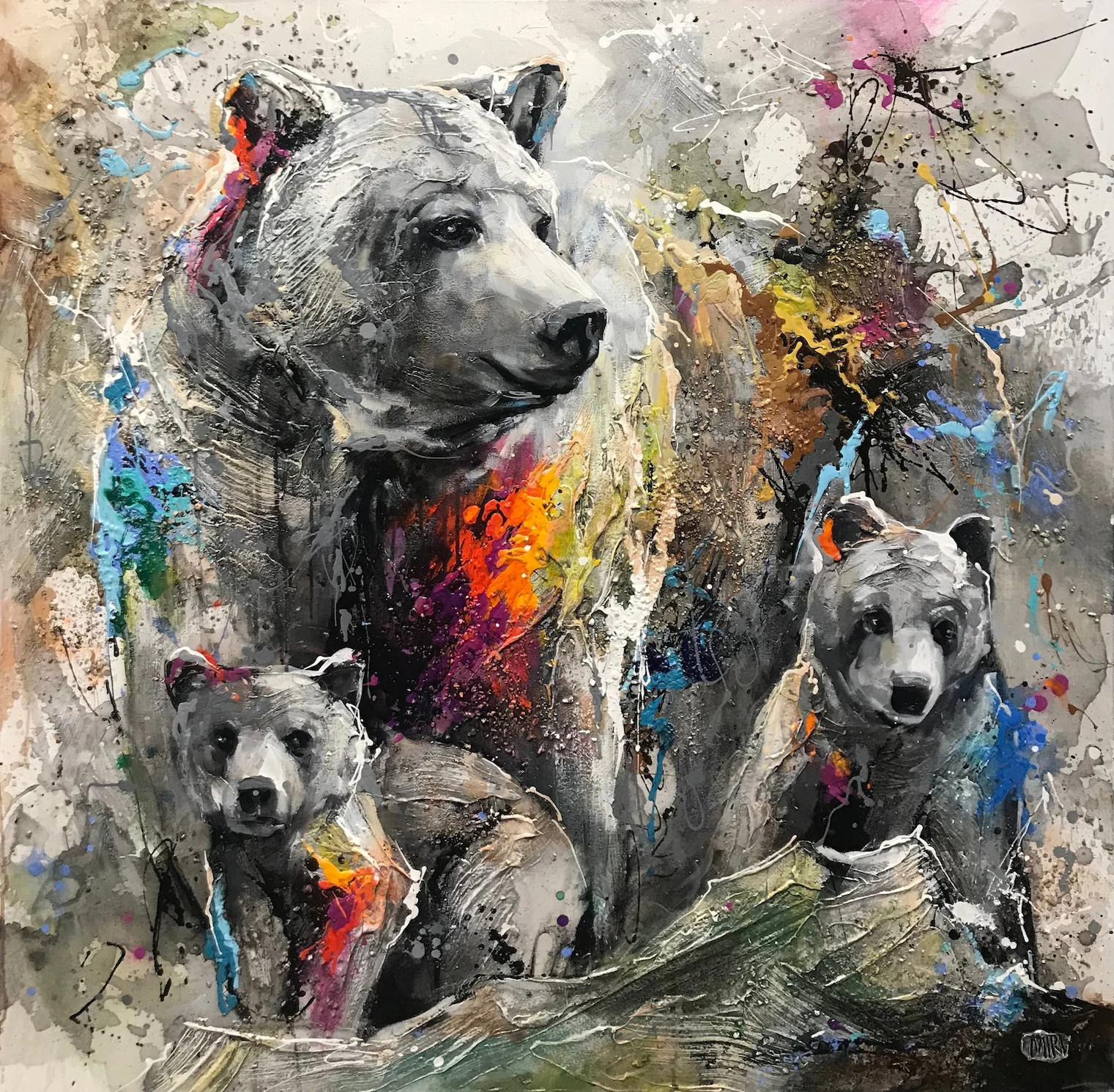 “Motherly Nature” Size: 48” x 48” Original mixed media on canvas
