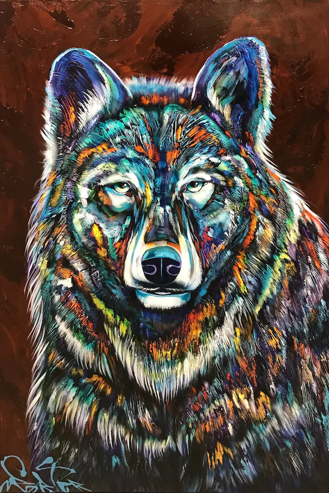 "La Luna" Size: 60" x 40" Original mixed media on canvas
