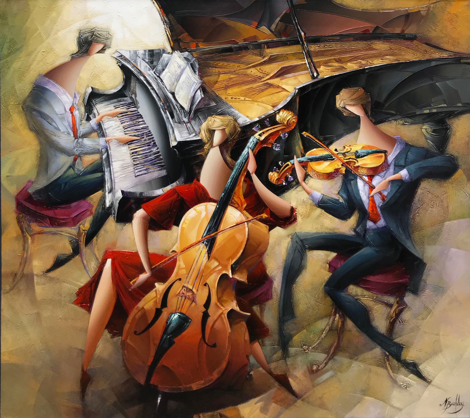 “Rhythm of Life” Size: 48” x 48” Original mixed media on canvas