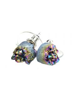 Round Druzy earring studs