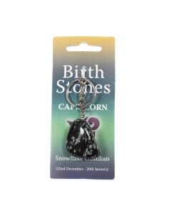 CAPRICORN Birthstone Keyring (Snowflake Obsidian)