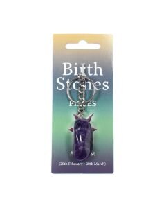 PISCES Birthstone Keyring (Amethyst)