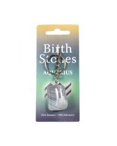 AQUARIUS Birthstone Keyring (Agate)