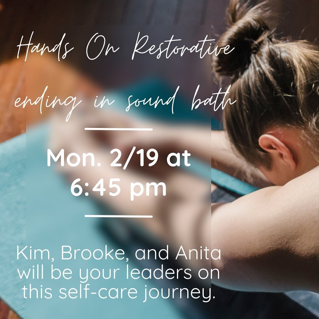 Mark your calendars!!! Monday, Feb. 19th, 6:45 pm, for a special reiki hands-on assisting experience. Self-care and self-love on the yoga menu! Book now to reserve your spot! We can&rsquo;t wait to welcome you in! 🙏🏼💫❤️