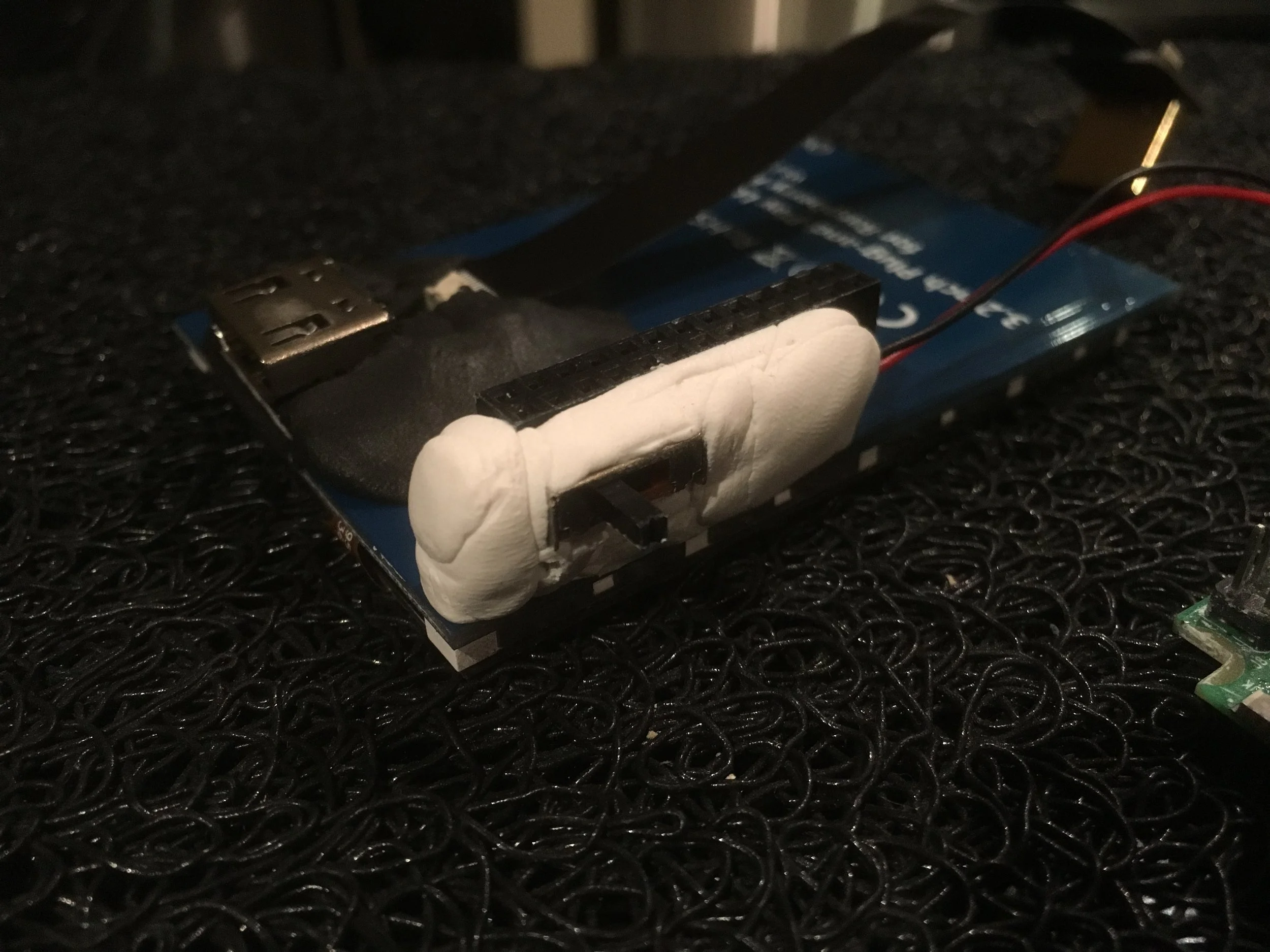Switch mounted in place with Sugru