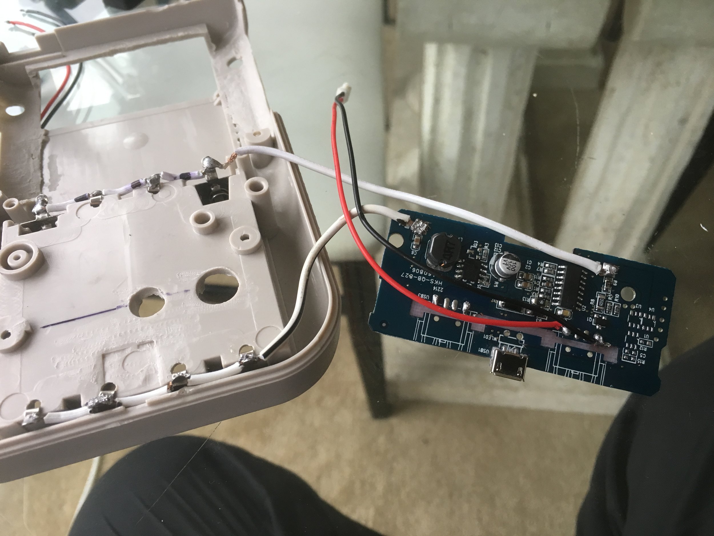 Power board with ports removed and wired to the battery box