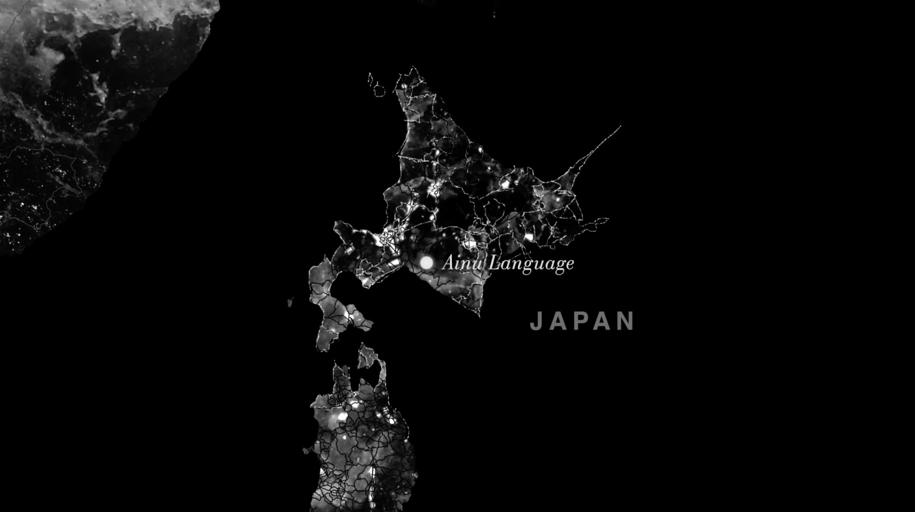 Screen shot ( 2 ) from the video of the installation (with original animation, video and composition)