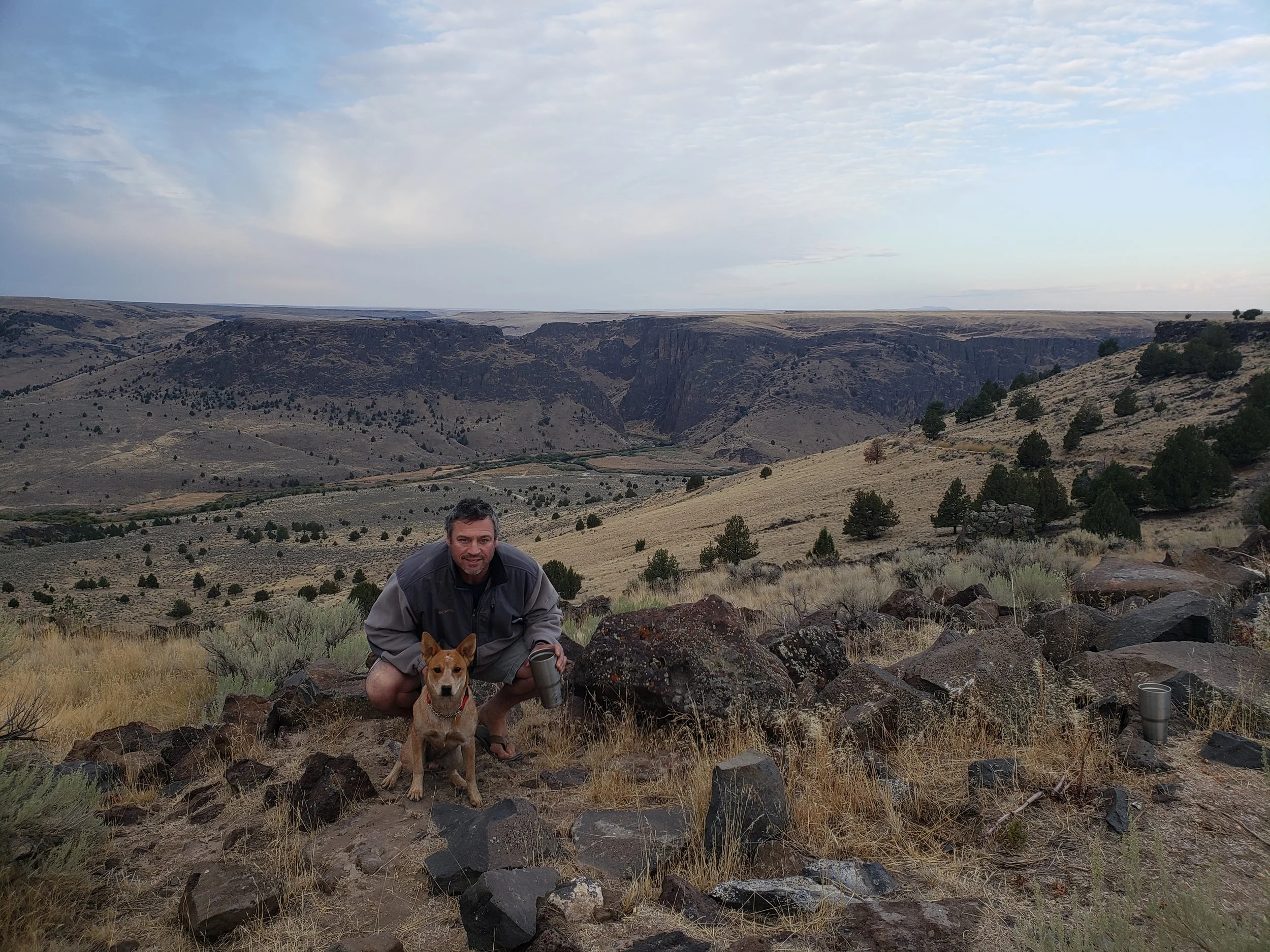 Stay the night on the Rim, morning coffee, then down we go!