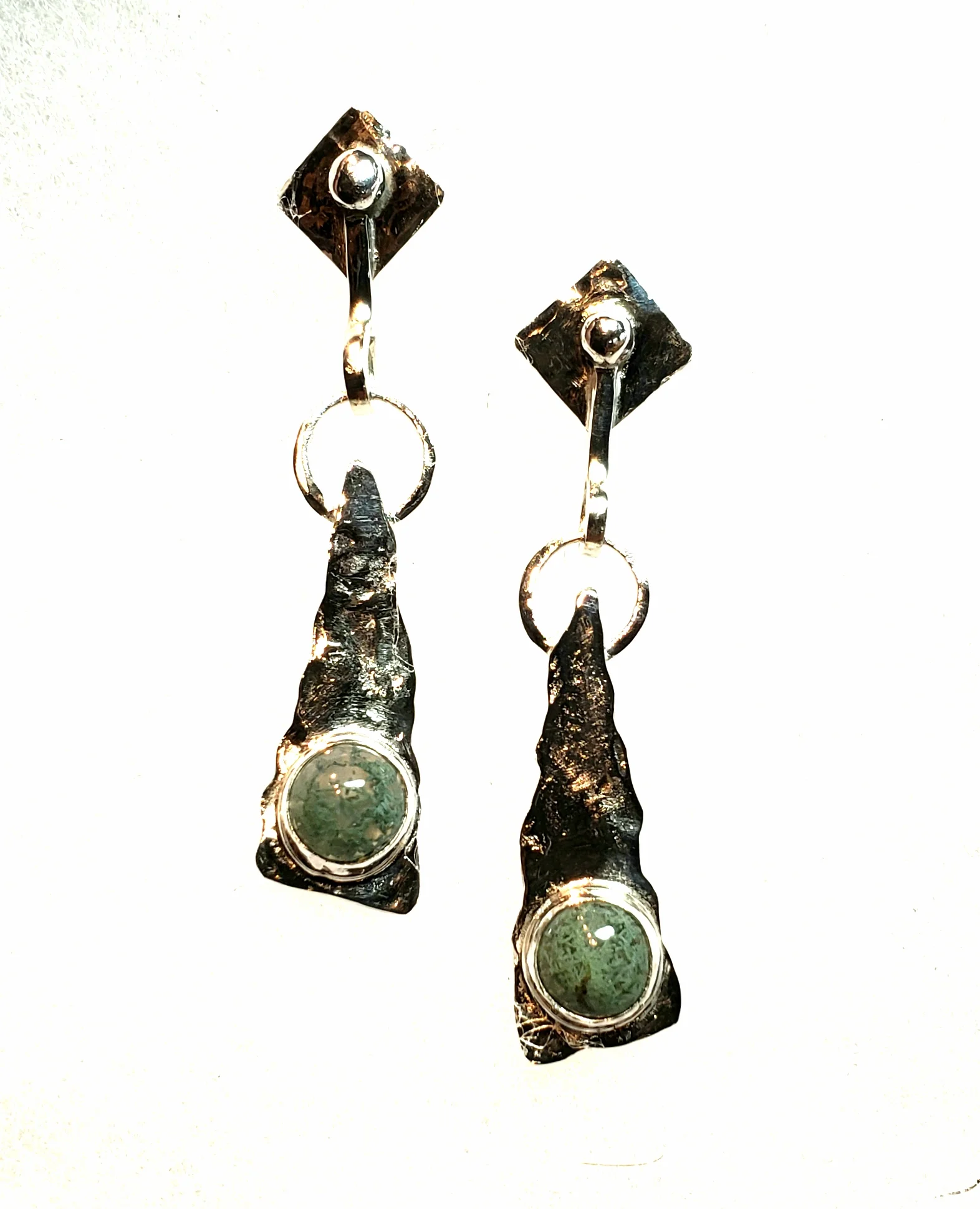 Moss Agate Dangles