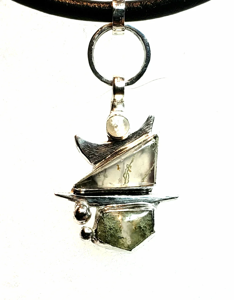 Moss and Plume Agate Cairn