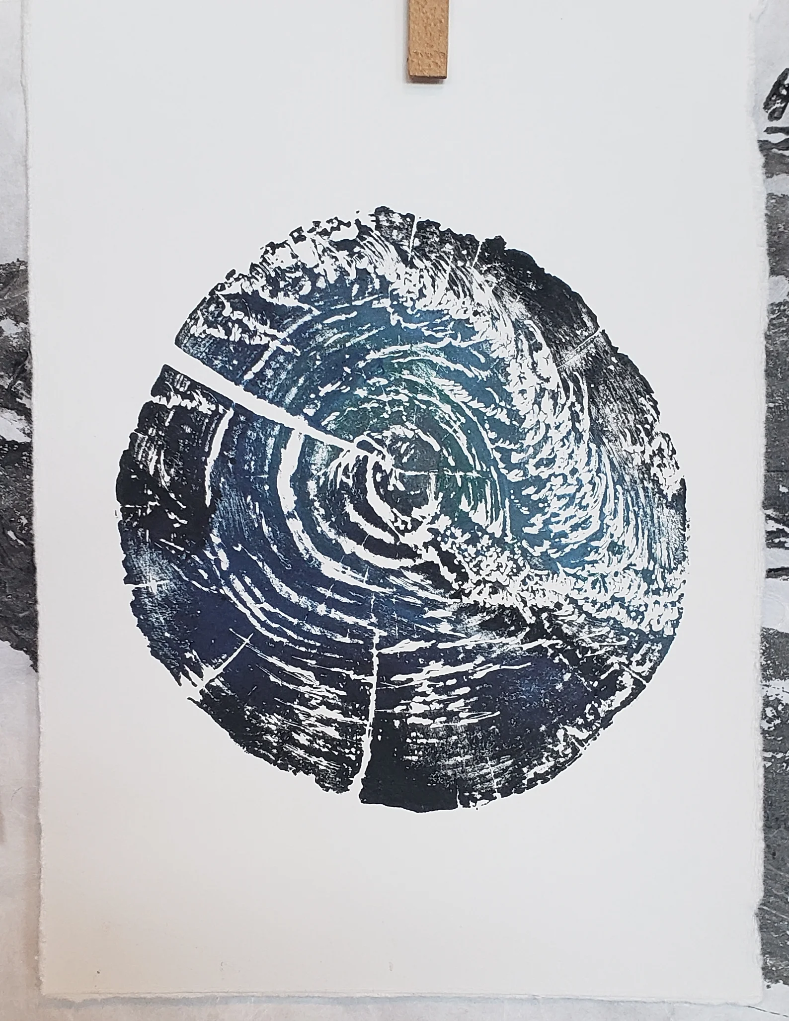 ‘Wave in the Wood’ Woodblock print by Karen Britt