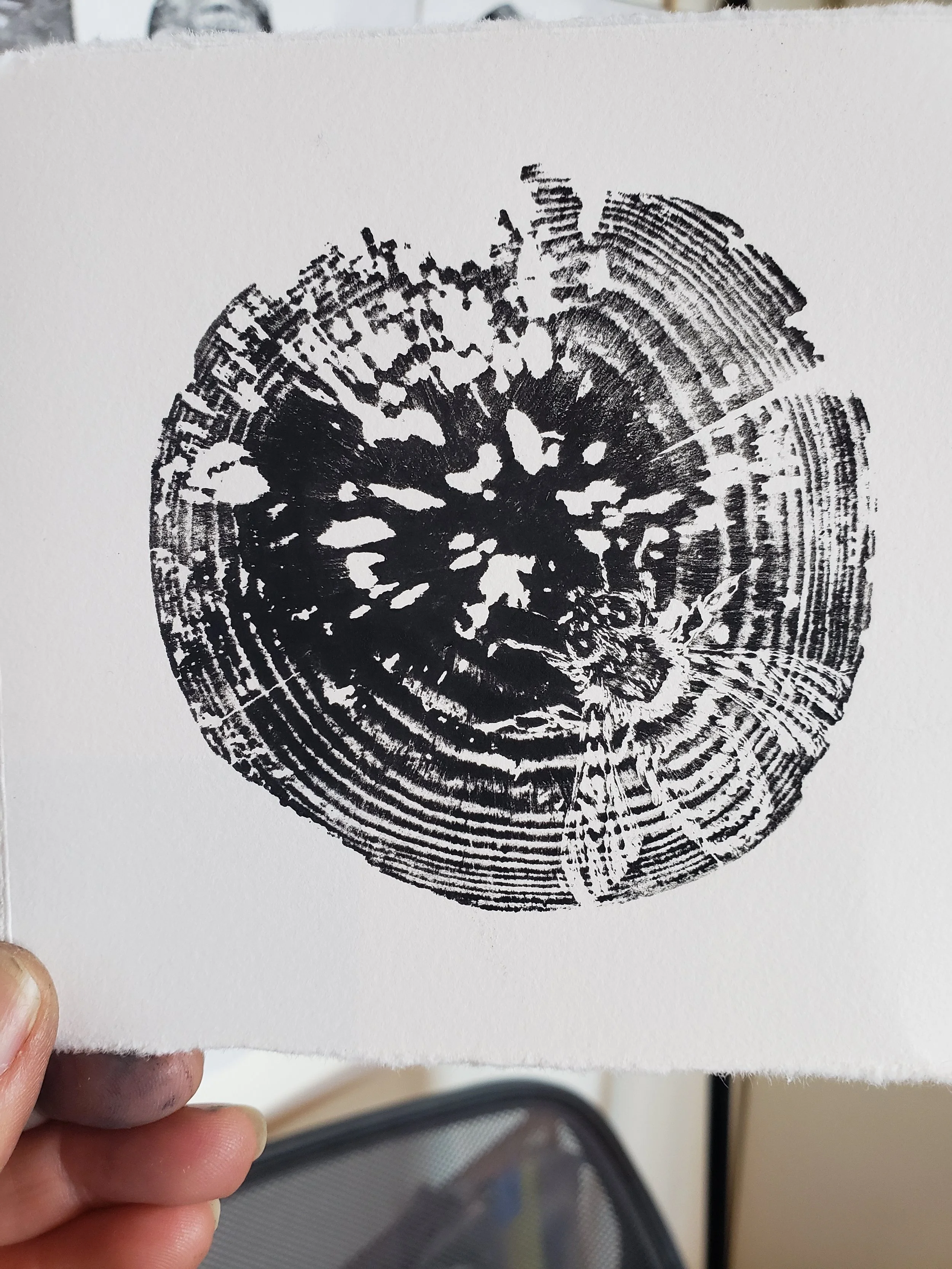 ‘Bees in the Trees’ Woodblock print by Karen Britt