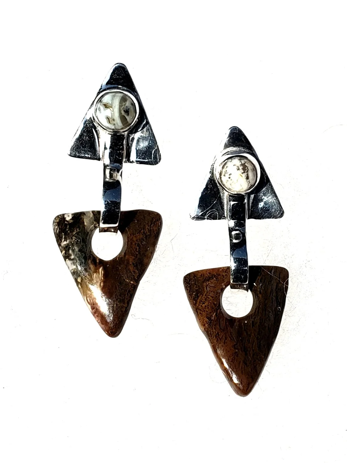 Moss Agate and Thunder Dangles