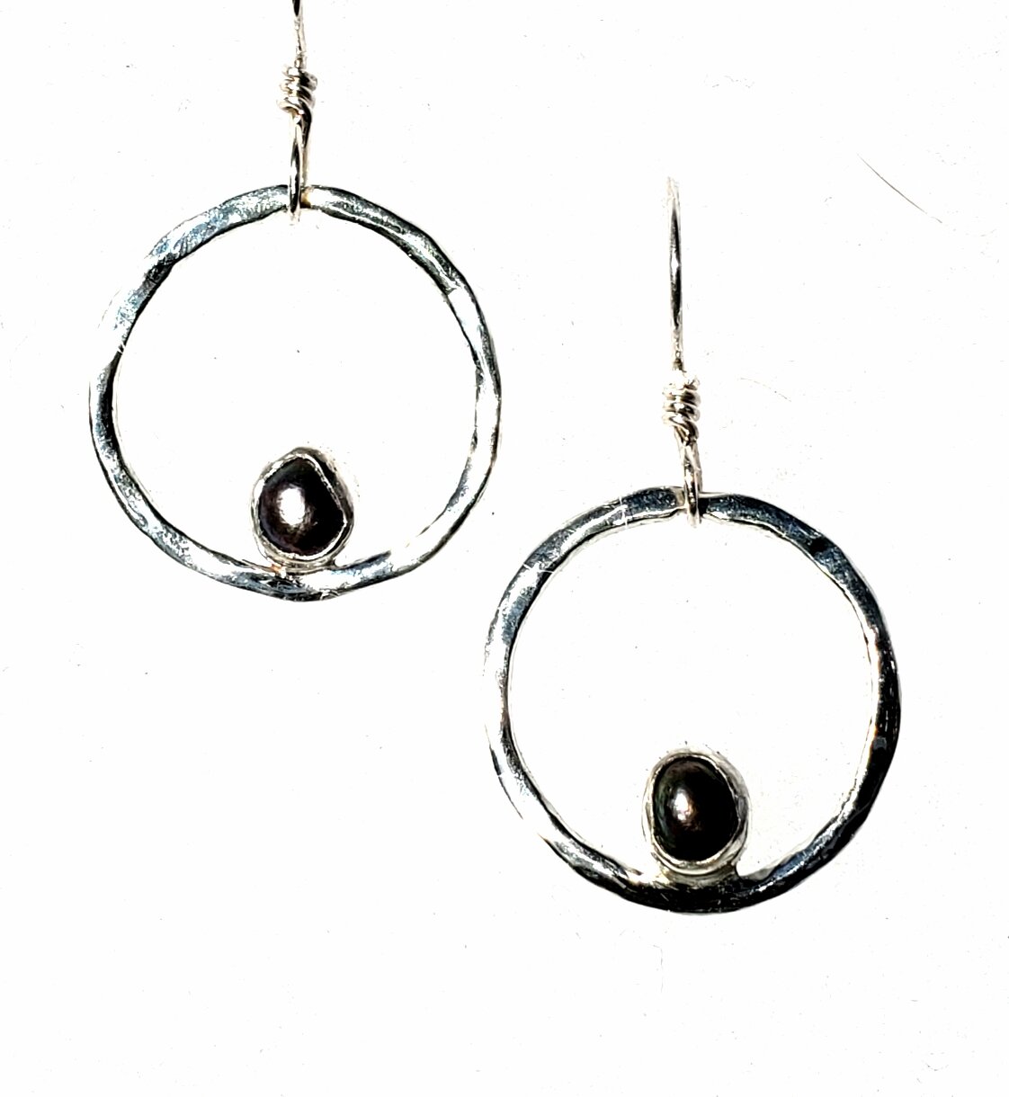 Purple Hue Pearl Hoops