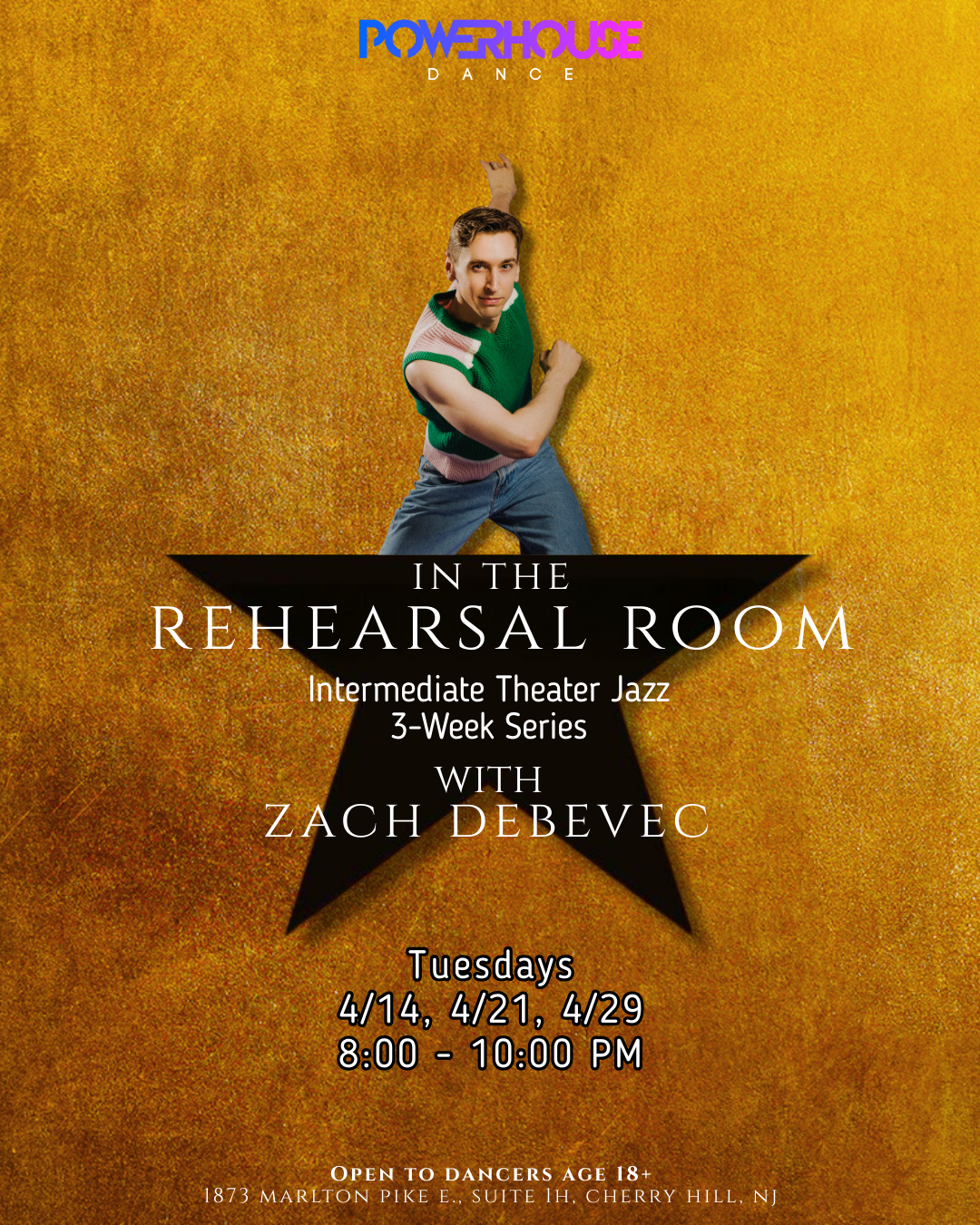 In The Rehearsal Room: Intermediate Theater Jazz 3-Week Series with Zach DeBevec