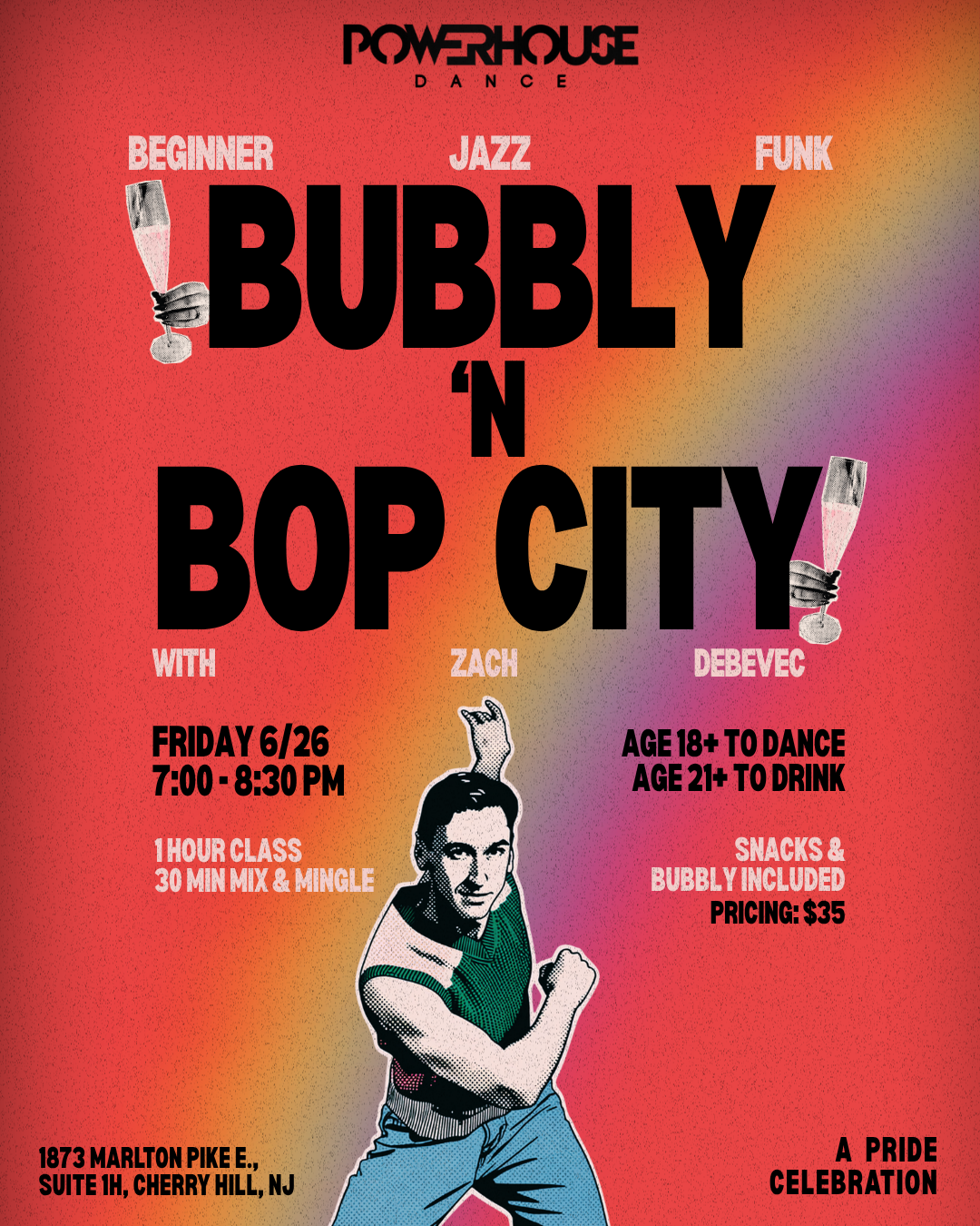 Bubbly 'N Bop City! Beginner Jazz Funk + Mixer with Zach DeBevec