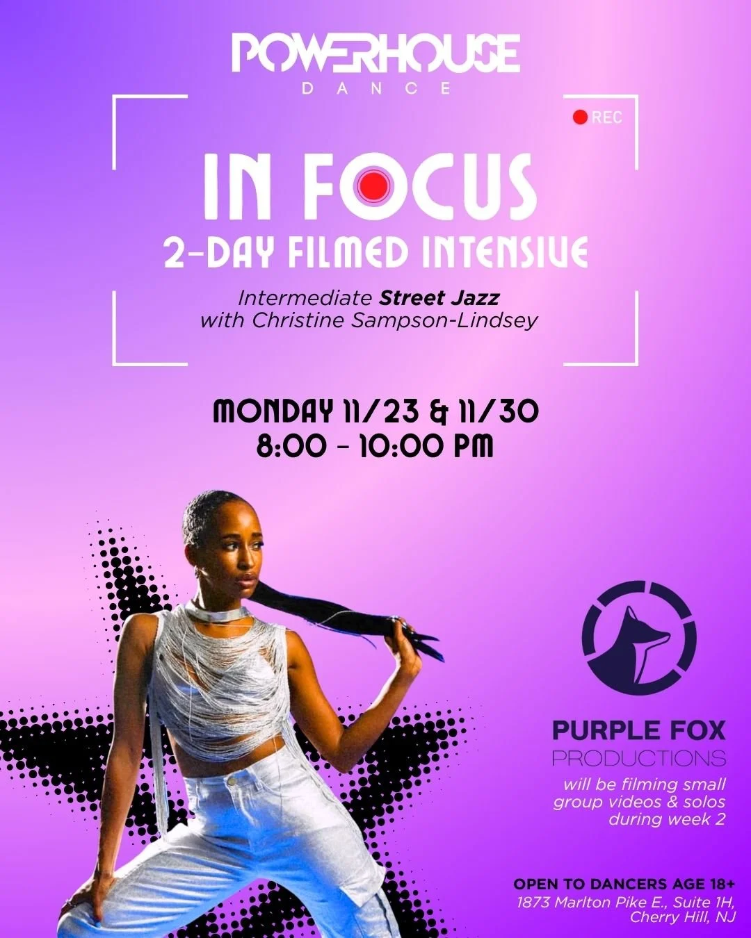 In Focus 2-Day Filmed Intensive: Intermediate Street Jazz with Christine Sampson-Lindsey
