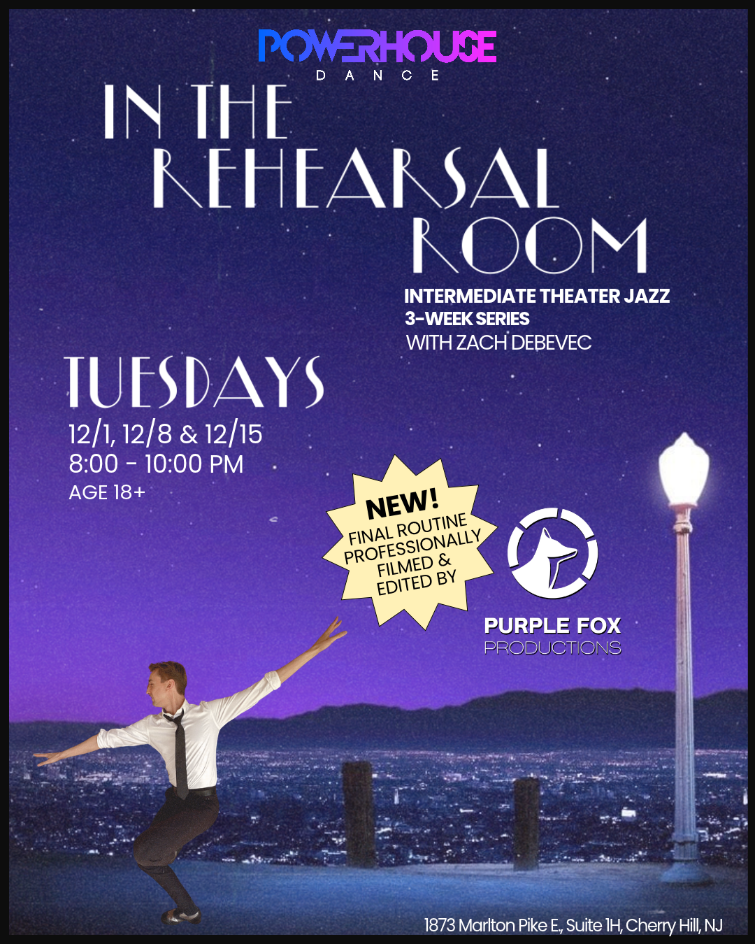 In The Rehearsal Room: Intermediate Theater Jazz 3-Week Series with Zach DeBevec