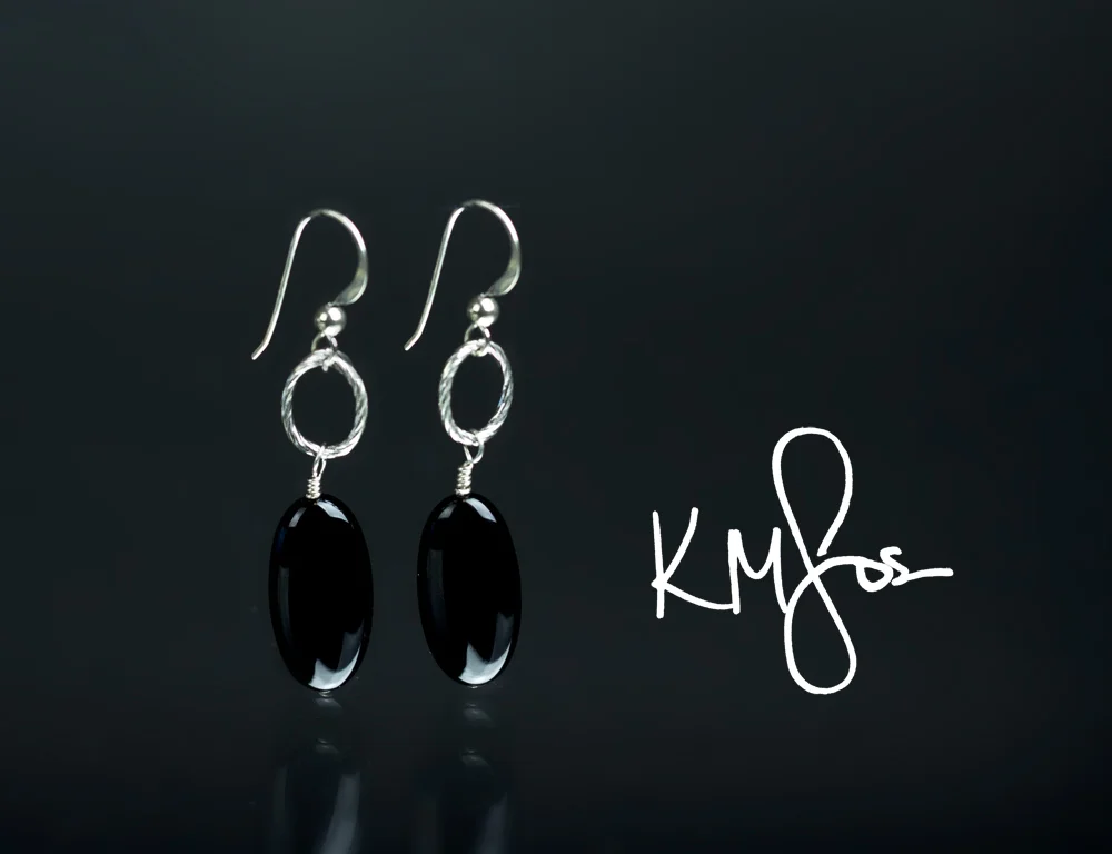 Onyx on Sterling Silver Earrings